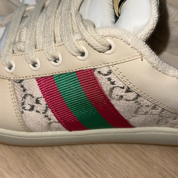AUTHENTIC GUCCI WOMEN'S SCREENER SNEAKER WITH WEB - Picture 5 of 11